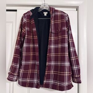 L.L. Bean Women's Fleece-Lined Flannel Hoodie, Plaid, Regular